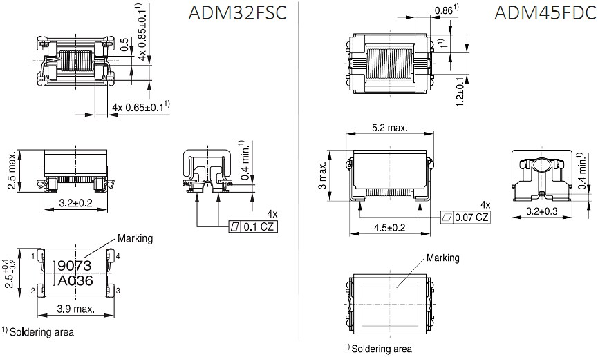 EPCOS / TDK ADM32FSC & ADM45FDC PoC Inductors